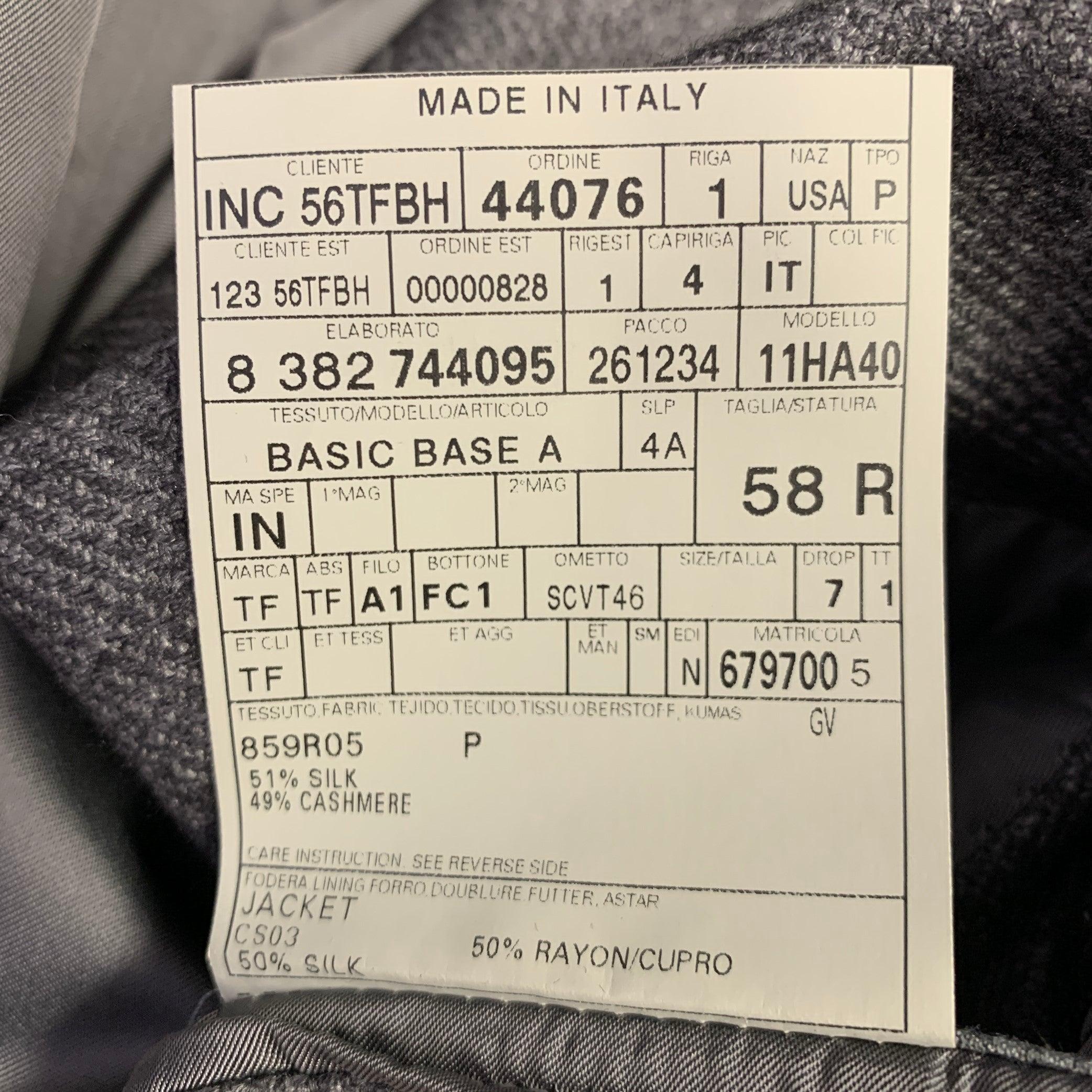 TOM FORD Talla 48 Chaquetón Seda Gris Cachemira Solapa de Pico en venta 3
