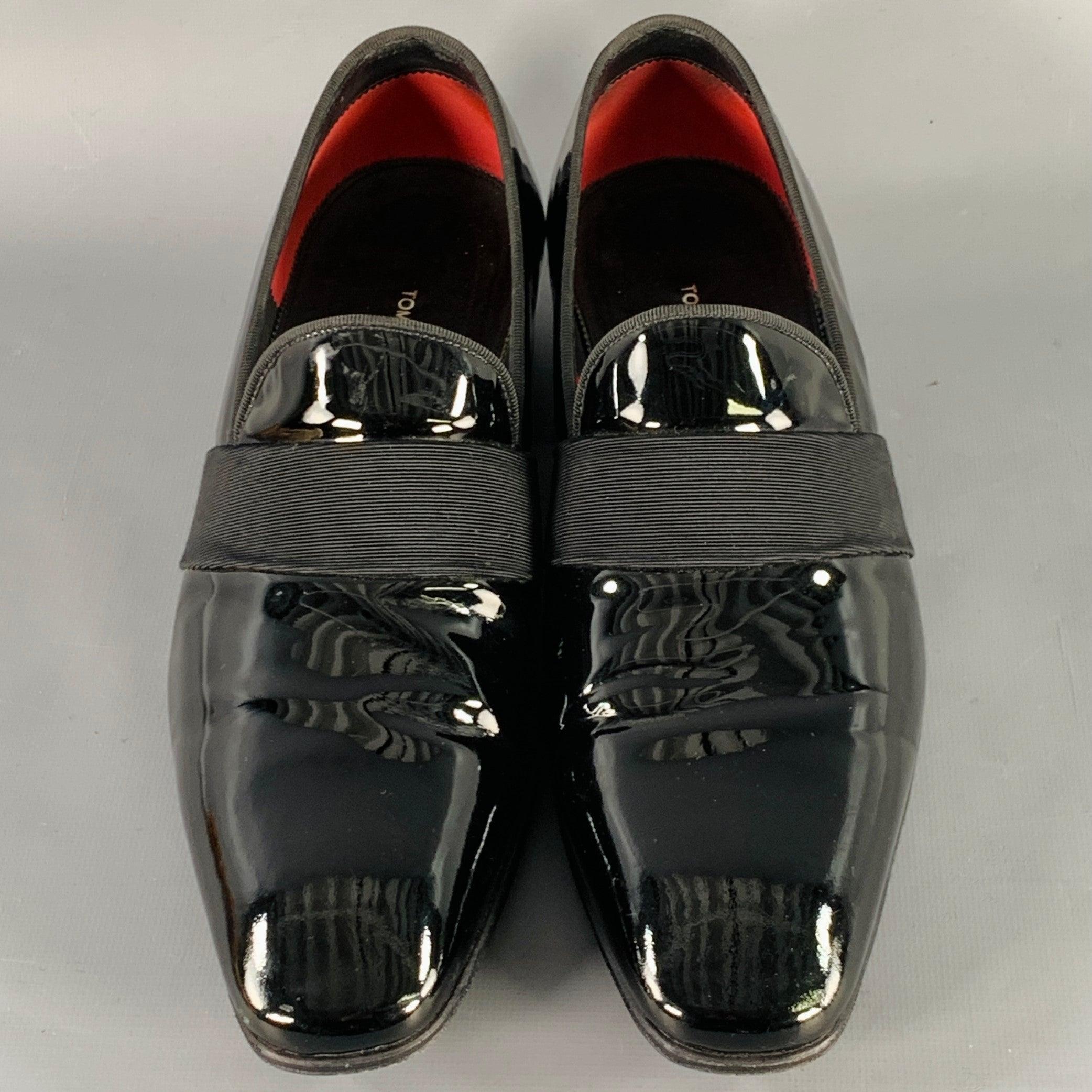 Men's TOM FORD Size 7.5 Black Leather Slip On Loafers For Sale