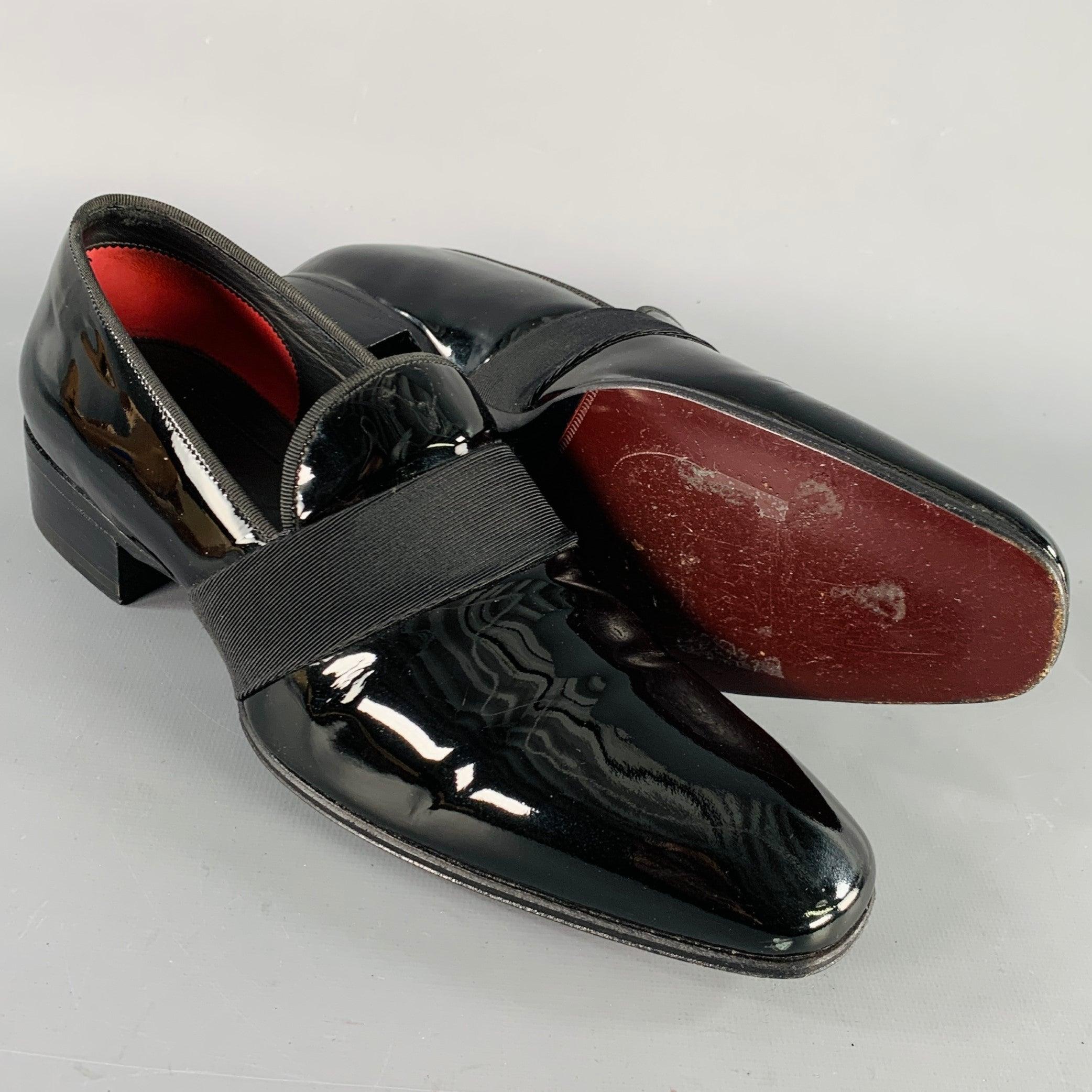 TOM FORD Size 7.5 Black Leather Slip On Loafers For Sale 1