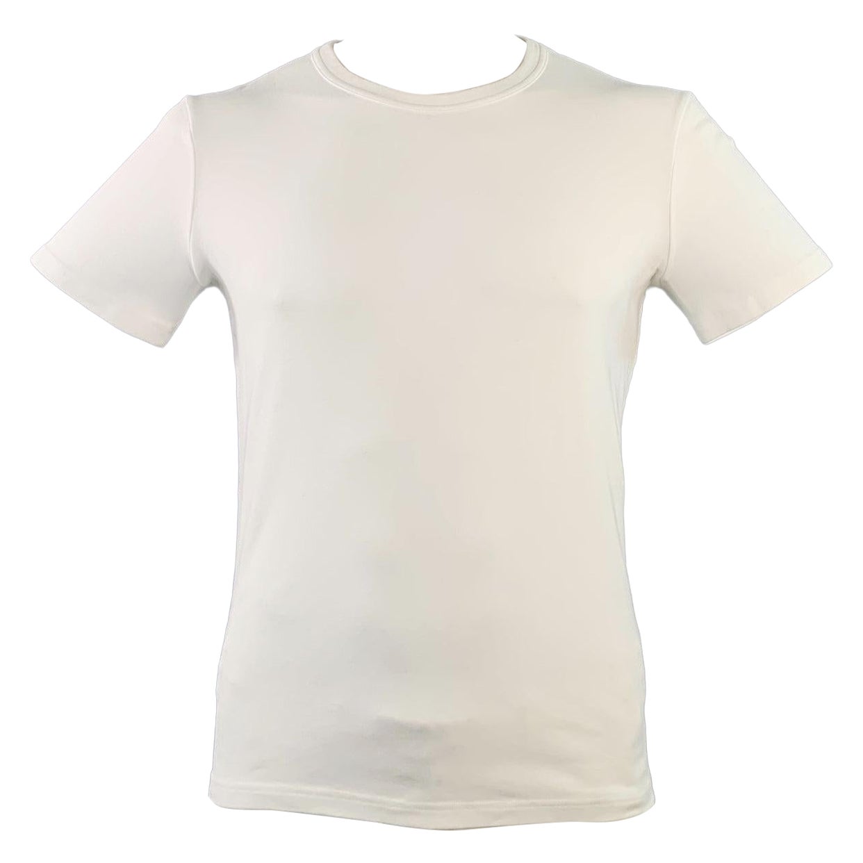 TOM FORD Size L White Cotton Blend Classic Fit Crew Neck T-shirt