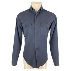 TOM FORD Size M Navy Button Up Long Sleeve Shirt