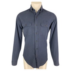 TOM FORD Size M Navy Button Up Long Sleeve Shirt (Chemise à manches longues avec boutons)
