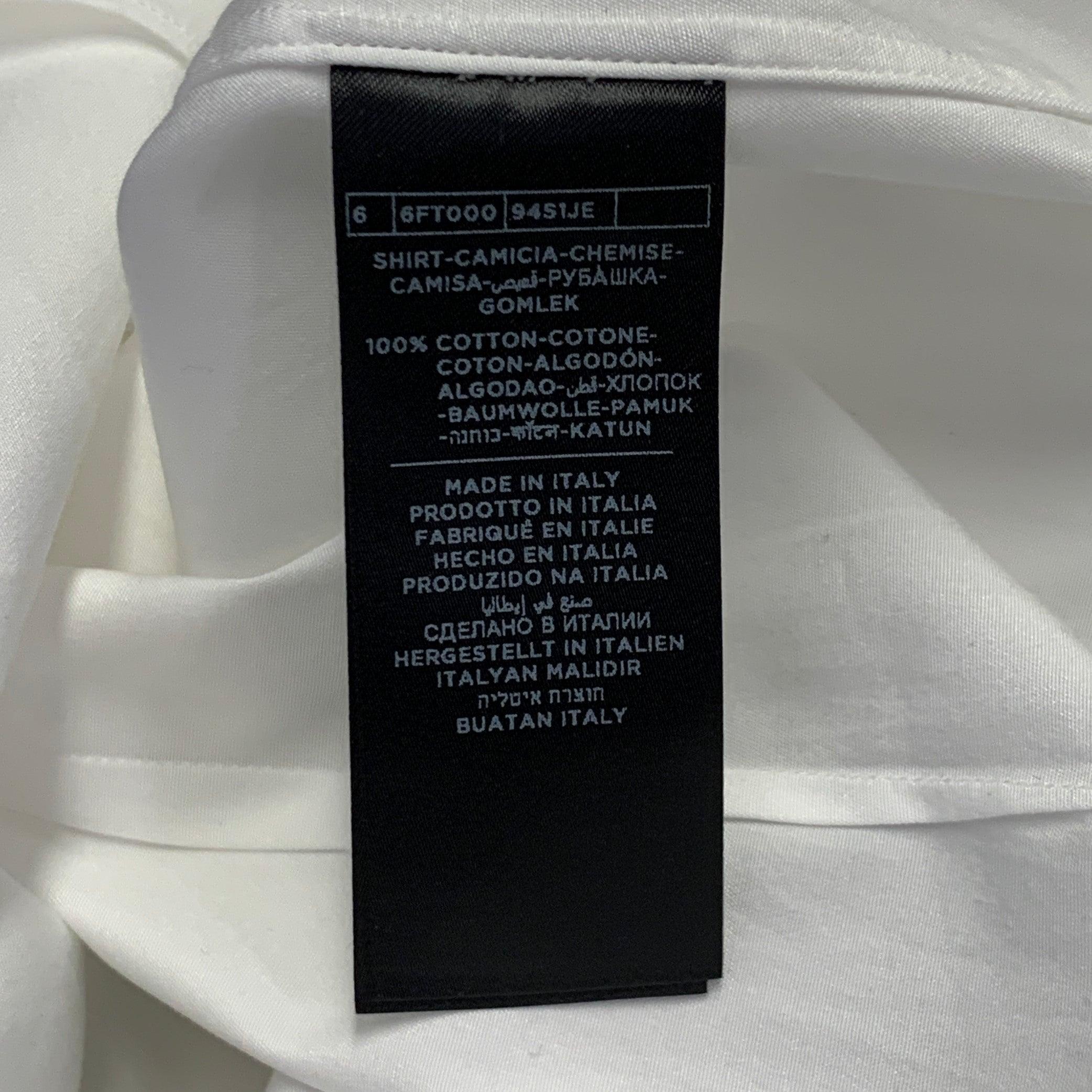 TOM FORD Taglia M Camicia a maniche lunghe in cotone bianco con bottoni a scomparsa in vendita 1