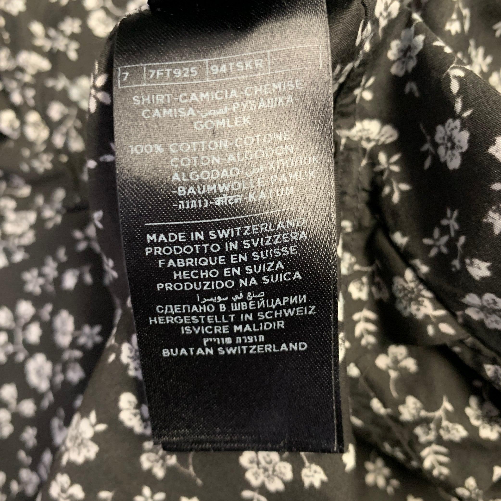 TOM FORD Größe S Schwarz Weiß Geblümtes Baumwollhemd mit langen Ärmeln im Angebot 4