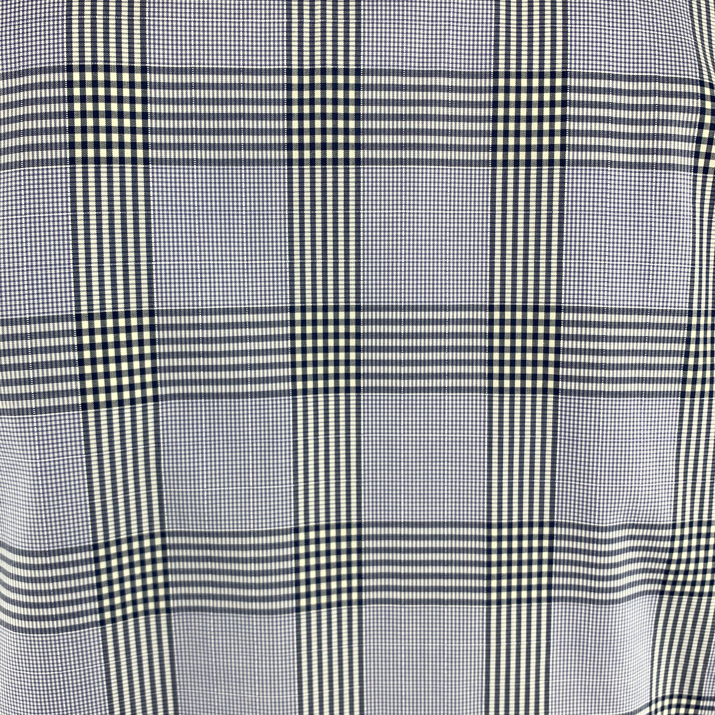 TOM FORD Size XL Light Blue and Navy Plaid Cotton Long Sleeve ...