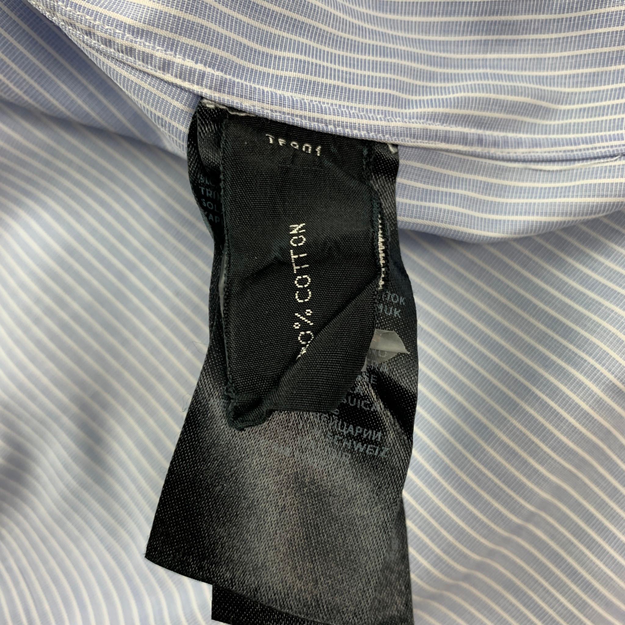 TOM FORD - Chemise à manches longues en coton à rayures bleu clair et blanc, taille XL Bon état à San Francisco, CA