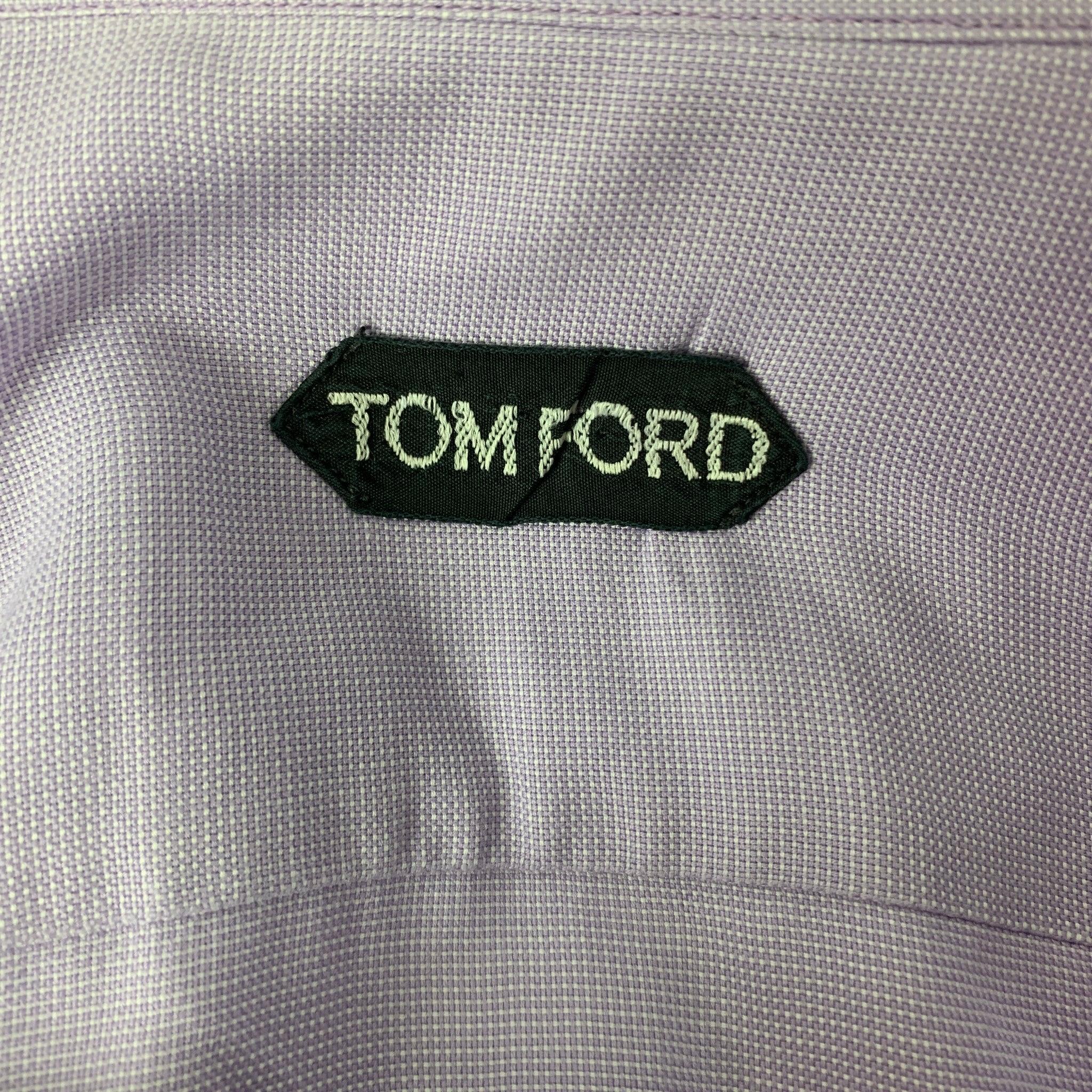 Men's TOM FORD Size XL Purple Cotton Long Sleeve Shirt