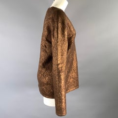 TOM FORD, Größe XS, braun-bronzefarbener Pullover aus Mohair-Mischung mit Metallic-Effekt und V-Ausschnitt, Damen