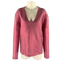 TOM FORD Pullover in Größe XS, rosa, aus Mohair-Mischung, mit Metallic-Effekt und V-Ausschnitt – Damen