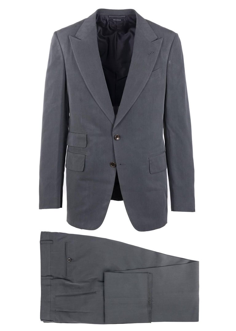 Tom Ford Slate Grey 100% Silk Shelton 2PC Suit For Sale at 1stdibs