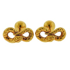 Tom Ford Snake Serpent Gold Cufflinks