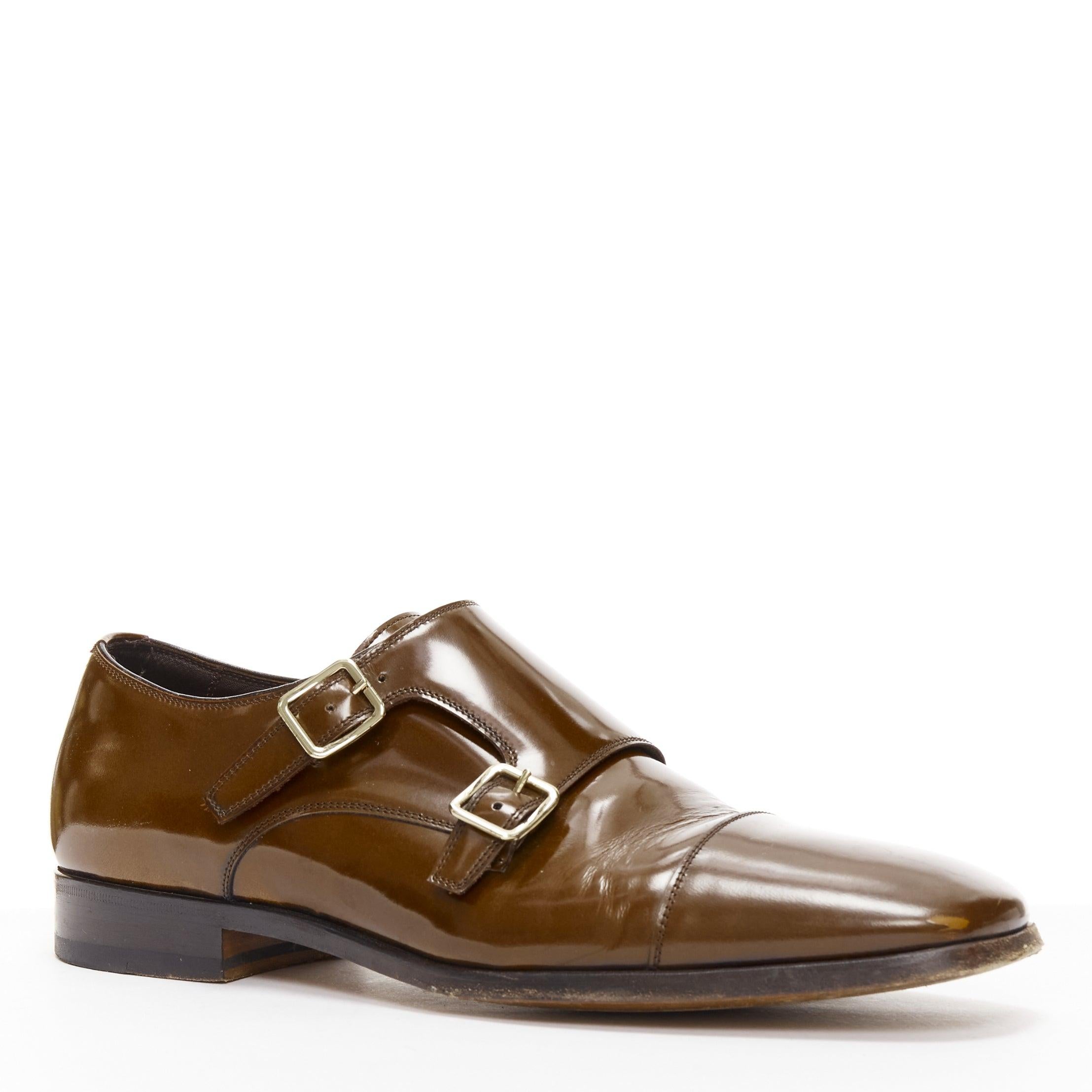 TOM FORD Spazzolato brown leather buckles monk strap loafers UK7 EU41
Reference: YIKK/A00036
Brand: Tom Ford
Designer: Tom Ford
Material: Leather
Color: Brown
Pattern: Solid
Closure: Buckle
Lining: Black Leather
Extra Details: In terms of how formal