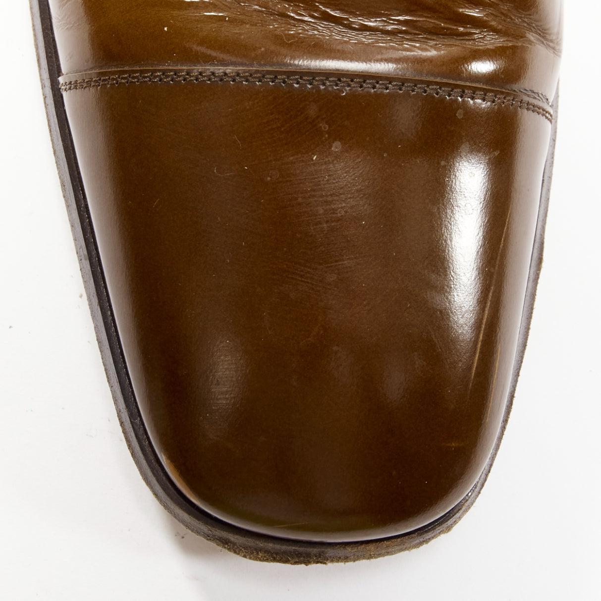 TOM FORD Spazzolato brown leather buckles monk strap loafers UK7 EU41 For Sale 1