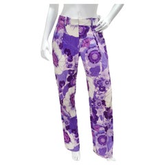 Tom Ford printemps 2021 - Pantalon violet à imprimé floral
