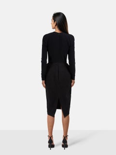 Tom Ford SS18 Black Long Sleeve Midi Dress Size XXS