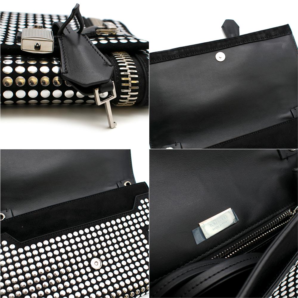 Tom Ford Studded Black Leather Alix Fold-Over Bag 2
