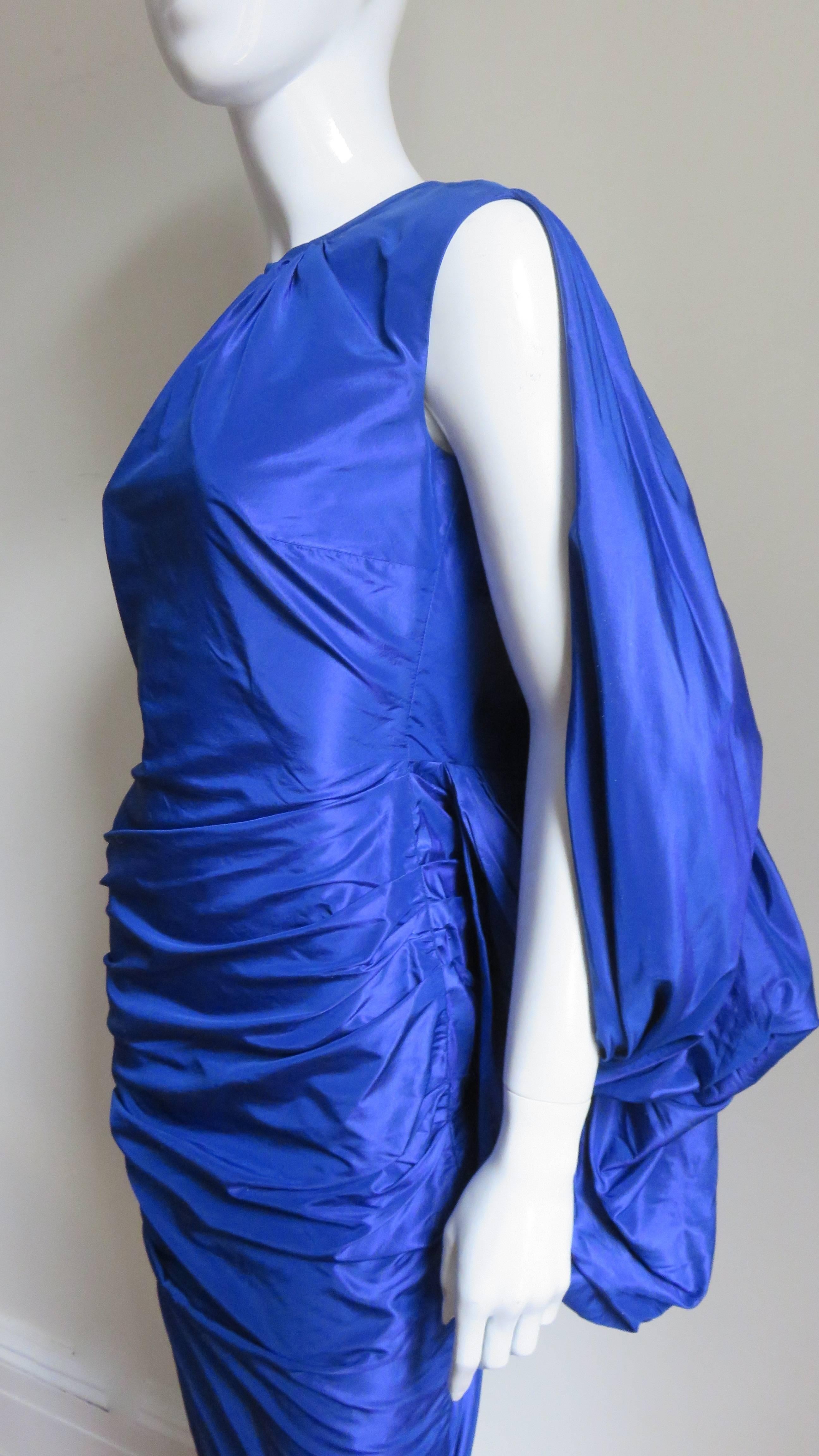 Blue Tom Ford Stunning Drape Back Ruched Dress