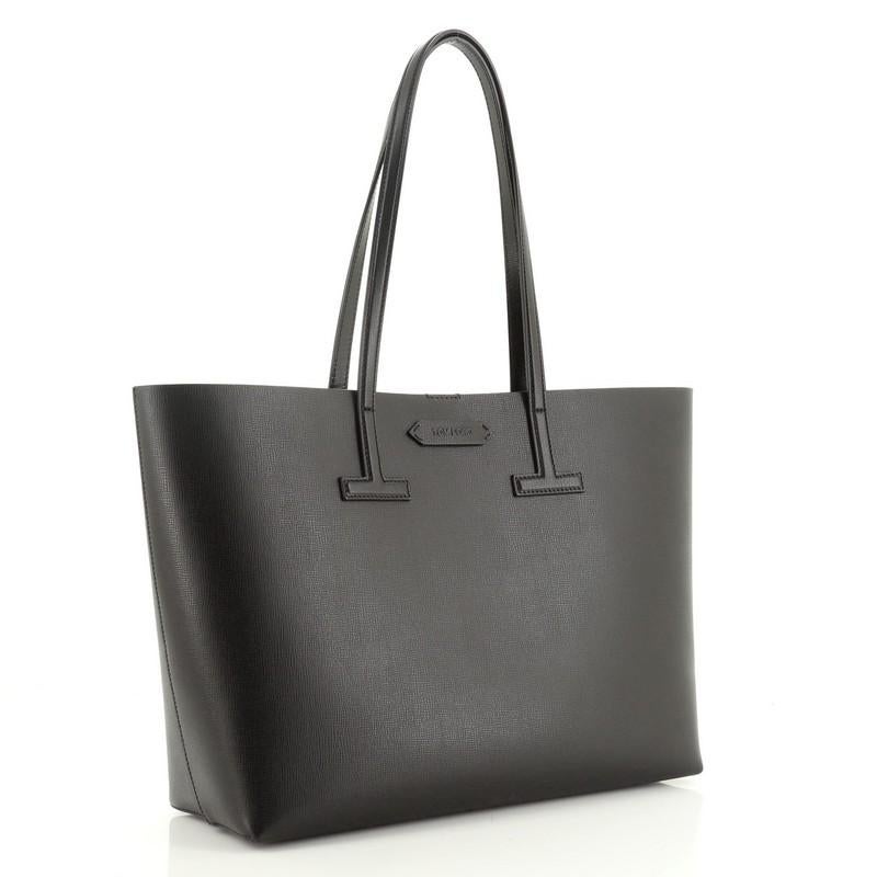 Black Tom Ford T Tote Leather Small