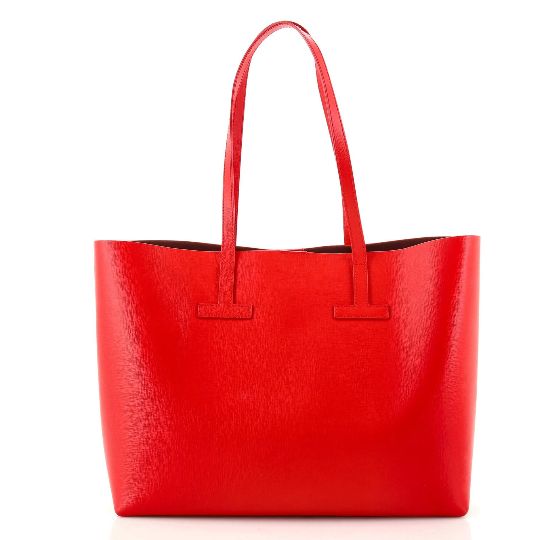 Red Tom Ford T Tote Leather Small