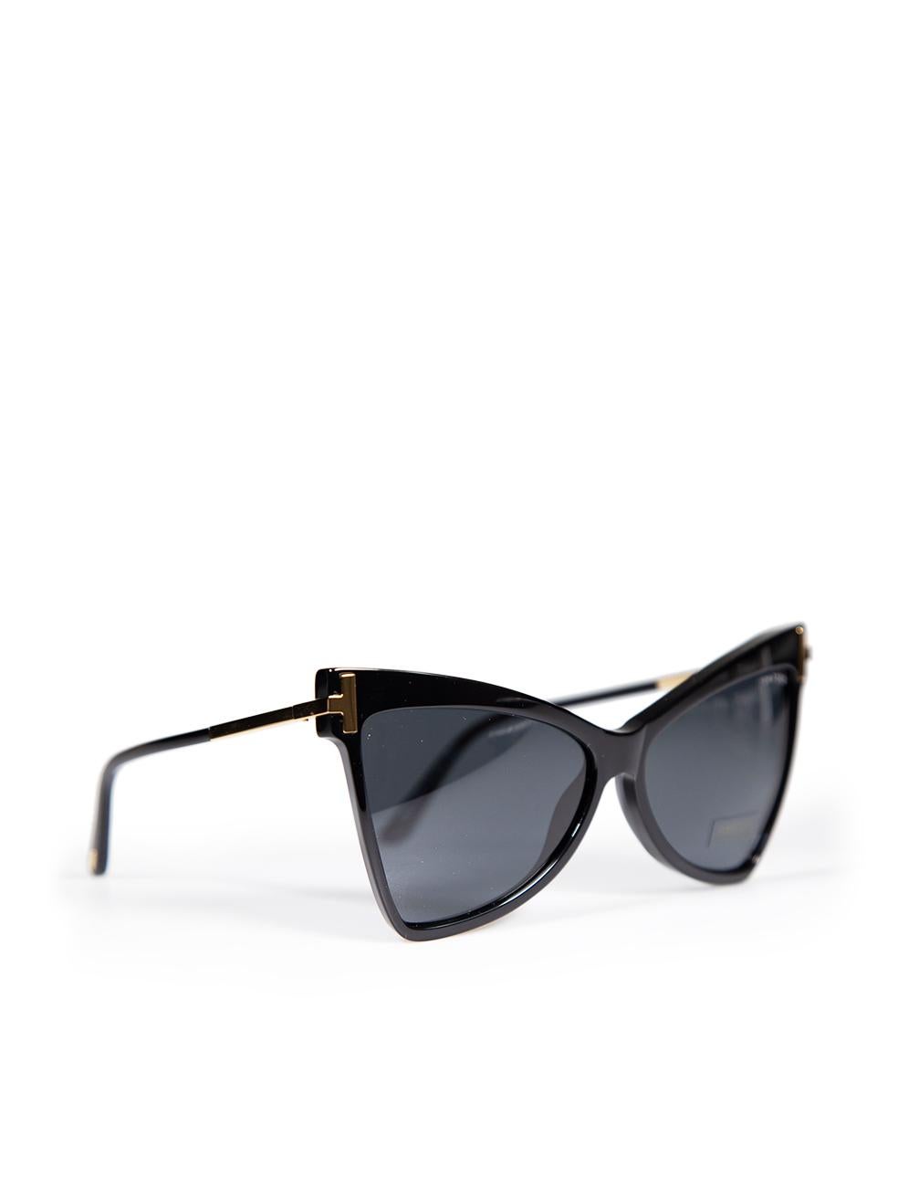 Tom Ford Tallulah Shiny Black Butterfly Sunglasses In New Condition For Sale In London, GB