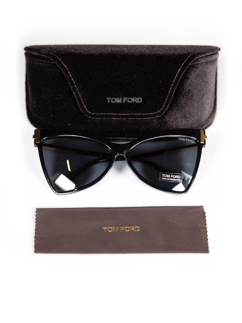 Tom Ford Tallulah Shiny Black Butterfly Sunglasses For Sale 4