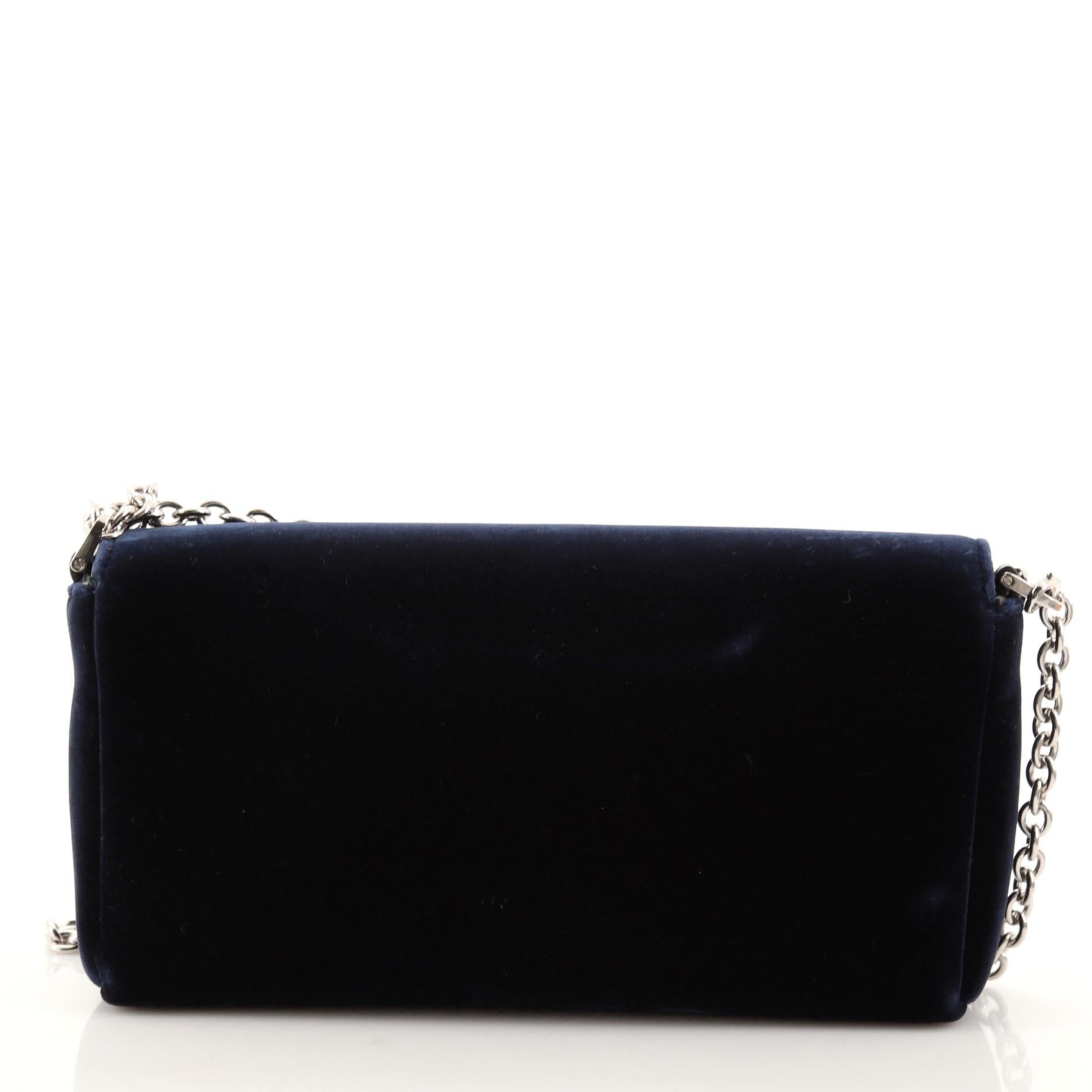 Black Tom Ford TF Chain Clutch Velvet with Crystals
