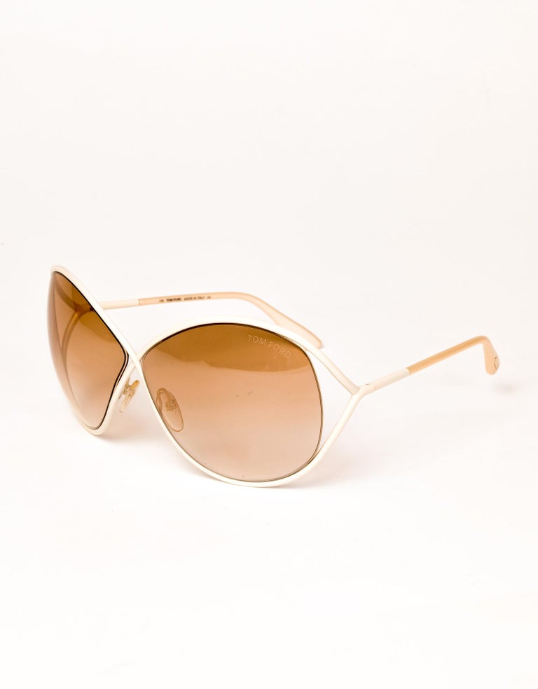 Authentic Tom Ford Lilliana TF131 White/Beige Brown Oversized Sunglasses 68-10 Tom Ford | Accessories | Authentic Tom Ford Lilliana Tf31  main image 2