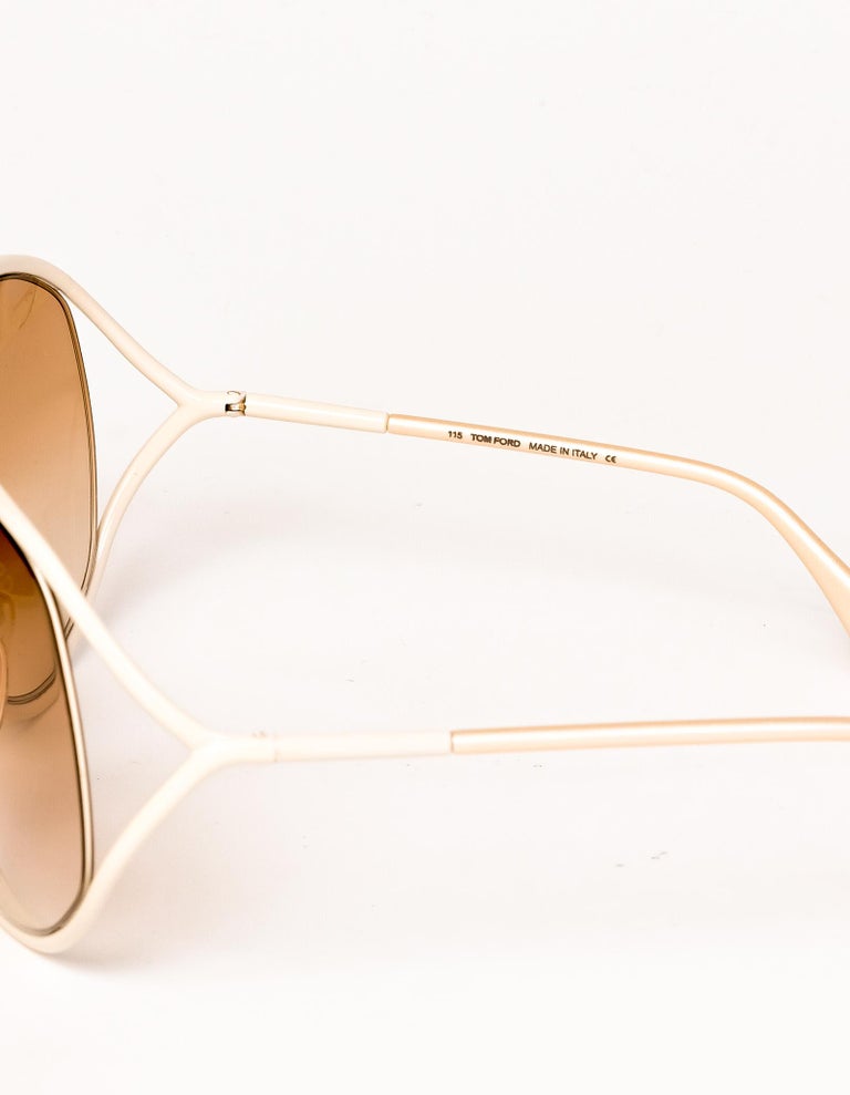 Authentic Tom Ford Lilliana TF131 White/Beige Brown Oversized Sunglasses 68-10 Tom Ford | Accessories | Authentic Tom Ford Lilliana Tf31  main image 3