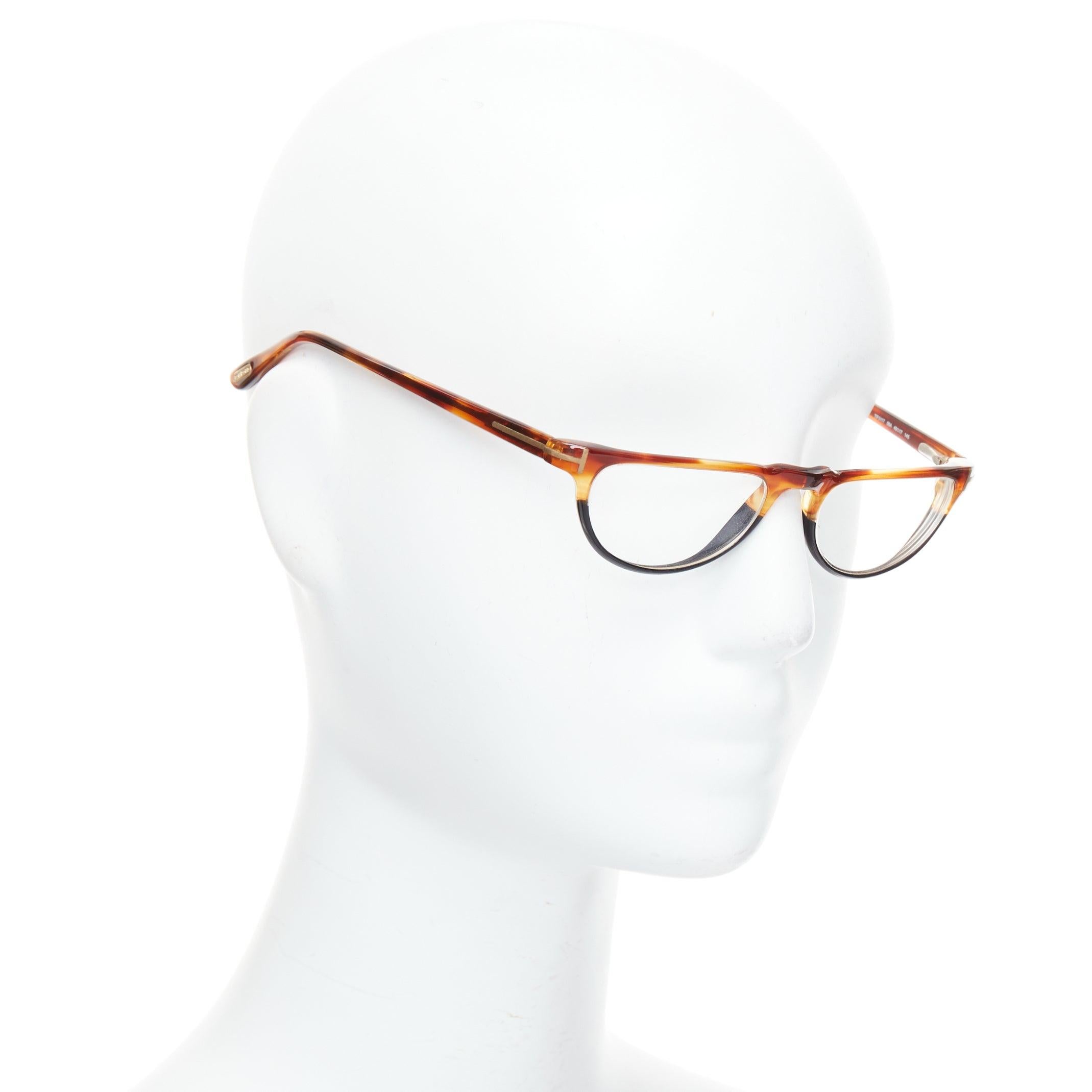 Grigio Tom Ford TF5117 occhiali da lettura con mezza sfera in tartaruga marrone in vendita