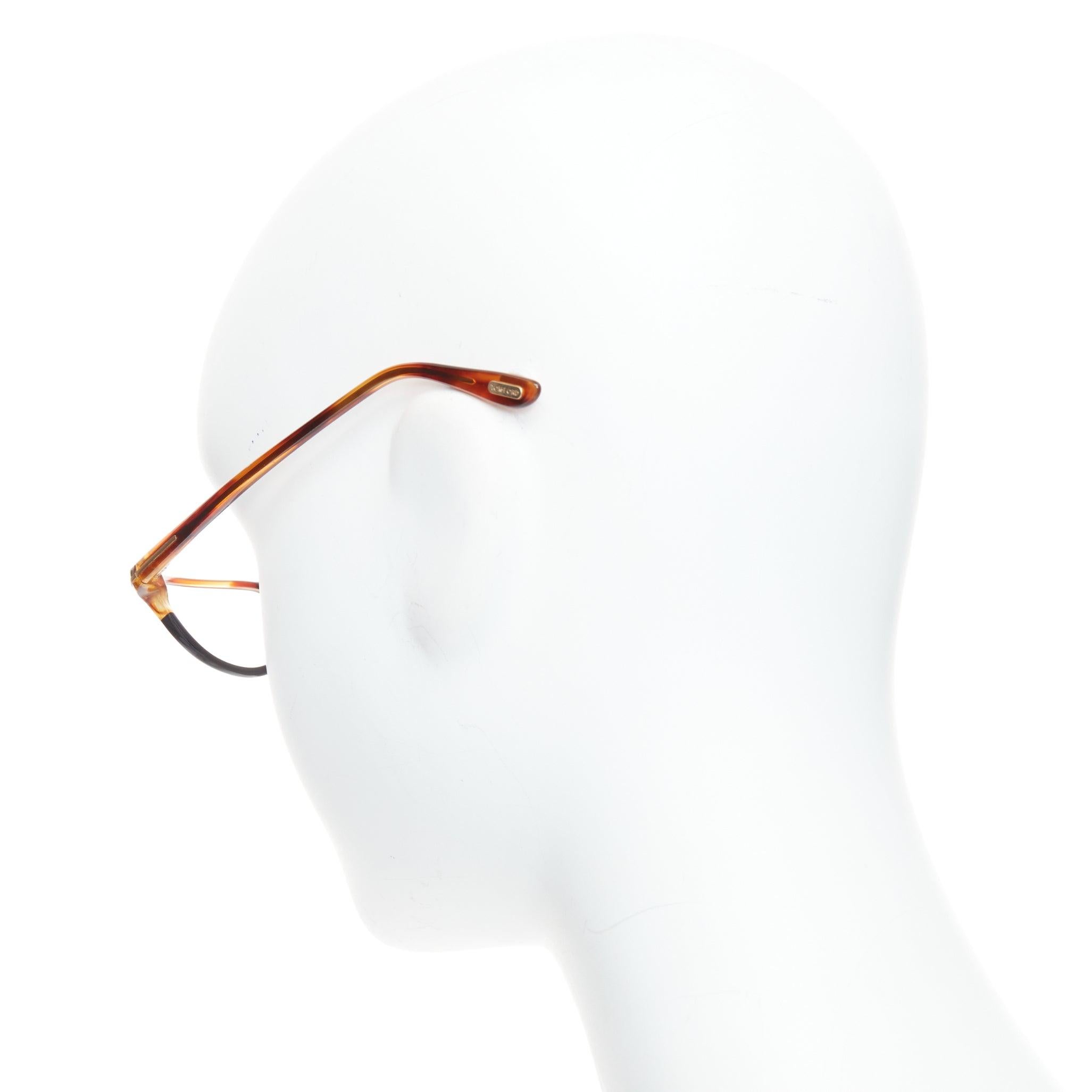 Uomo Tom Ford TF5117 occhiali da lettura con mezza sfera in tartaruga marrone in vendita