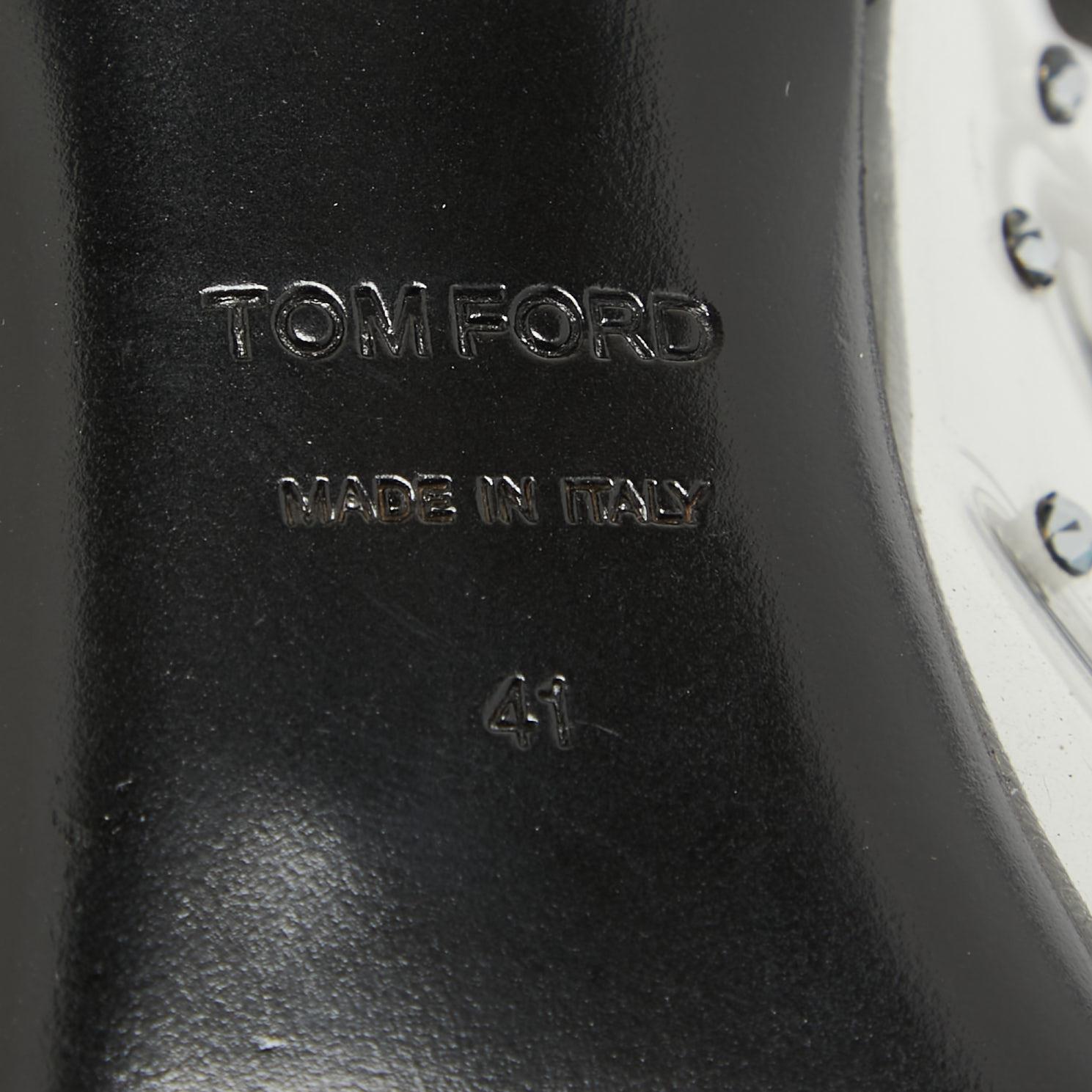 Tom Ford Transparent/Black PVC Polka Dot Print Slingback Pumps Size 41 For Sale 4