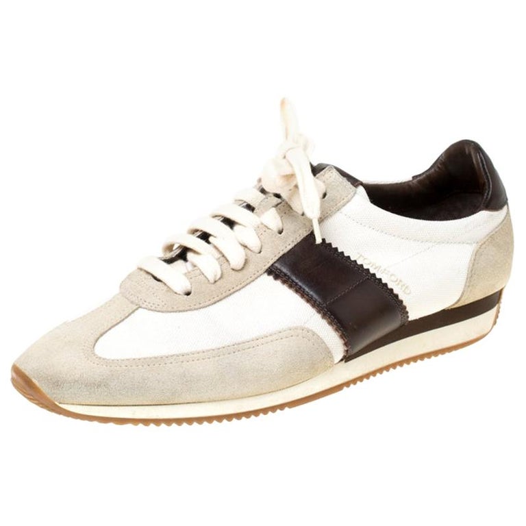 Tom Ford Tricolor Canvas And Suede Oxford Sneakers Size 43 For Sale at ...
