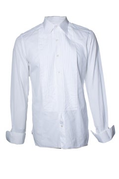 Tom Ford, Tuxedo pleated shirt in white