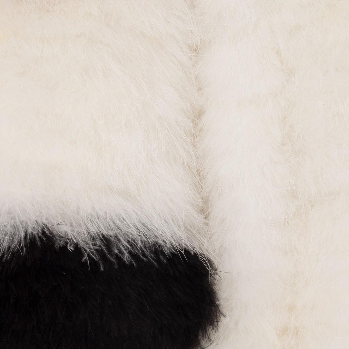 Pull en V orné de cuir blanc et noir TOM FORD, 38 XS Pour femmes en vente