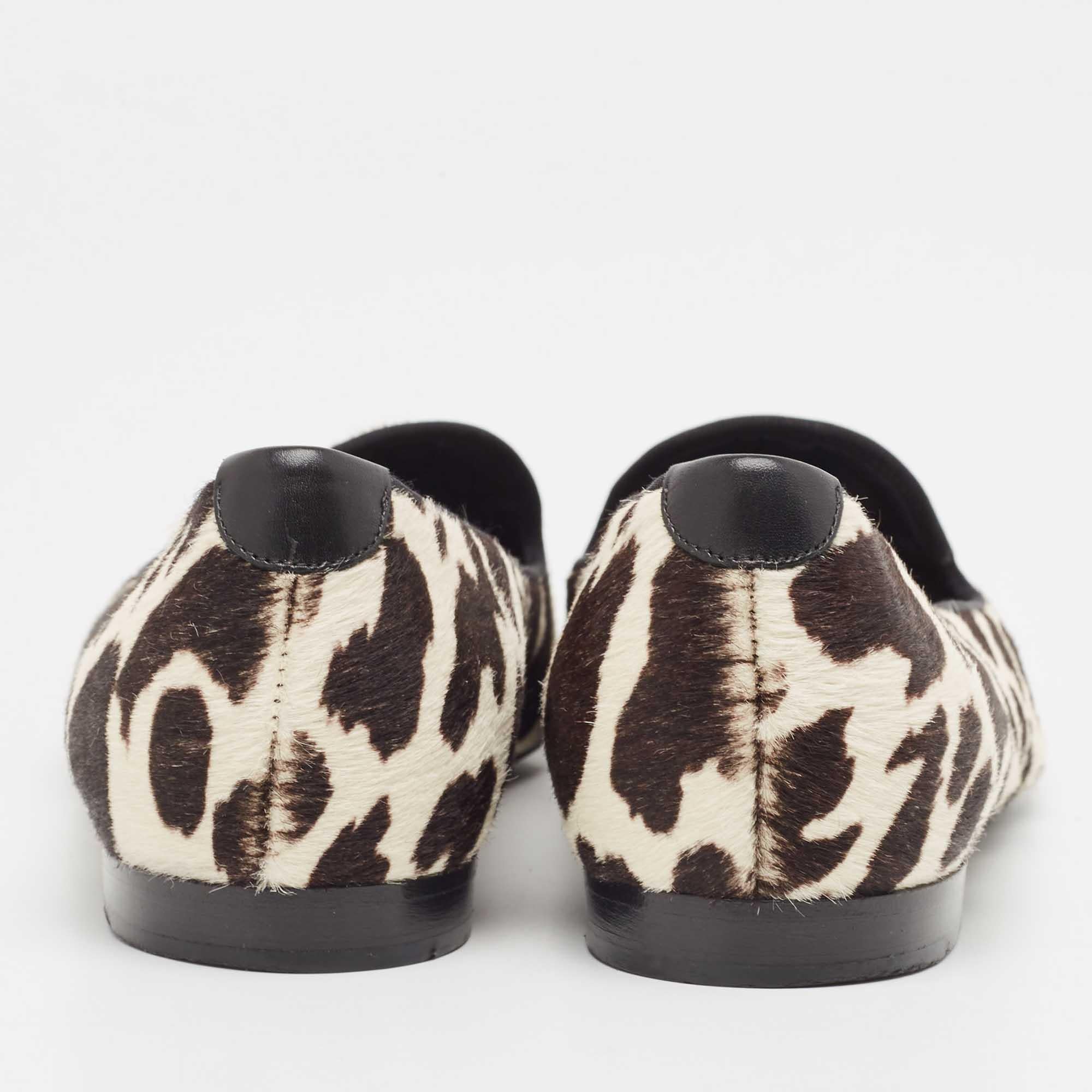 Tom Ford White/Brown Pony Hair Tassel Detail Smoking Slippers Size 38 1