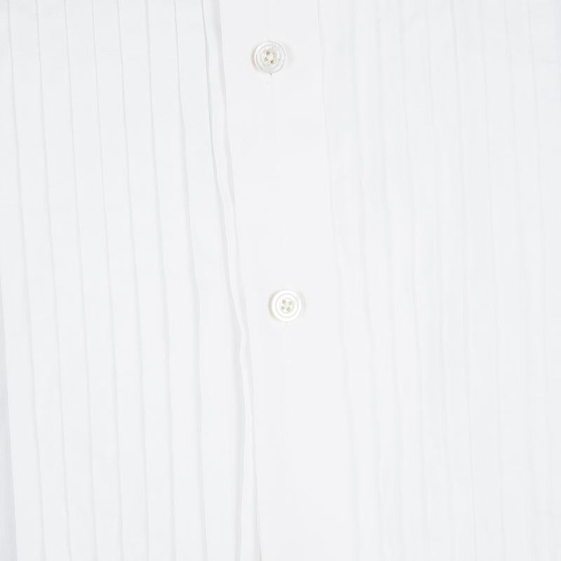 Gray Tom Ford White Cotton Pintuck Detail Long Sleeve Button Front Tuxedo Shirt XL