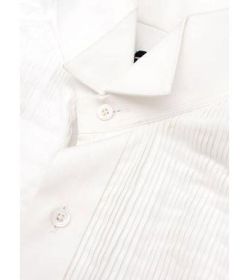 Men's Tom Ford White Cotton Pleated Tuxedo Shirt For Sale