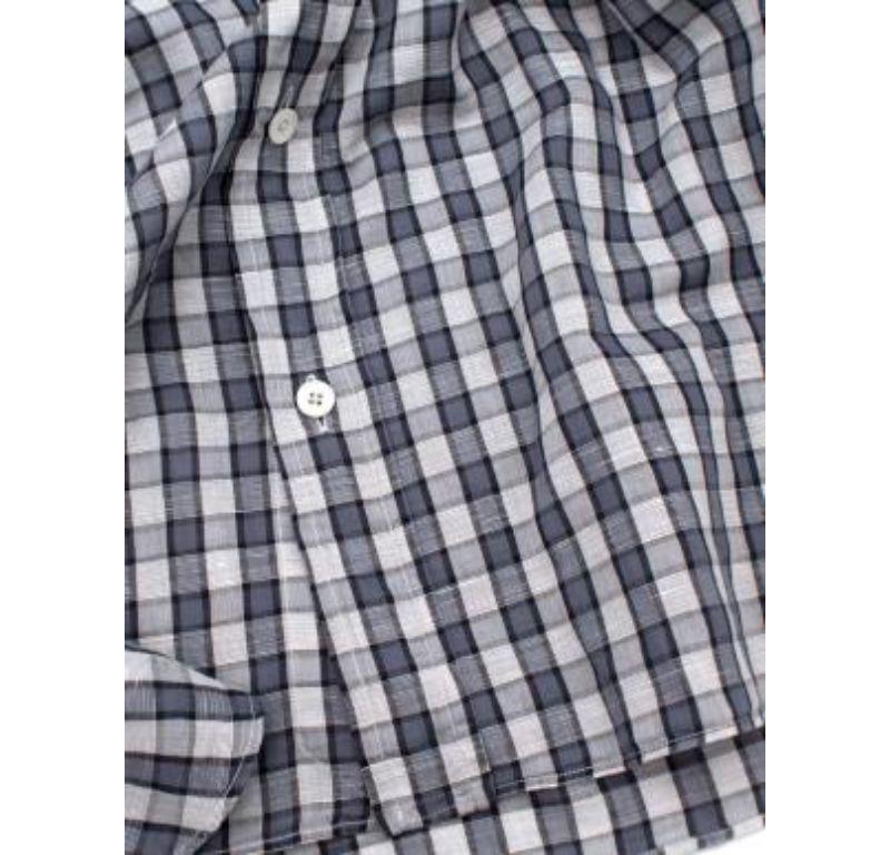 Tom Ford White, Grey and Navy Checkered Shirt For Sale 3