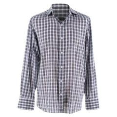 Tom Ford White, Grey and Navy Checkered Shirt
