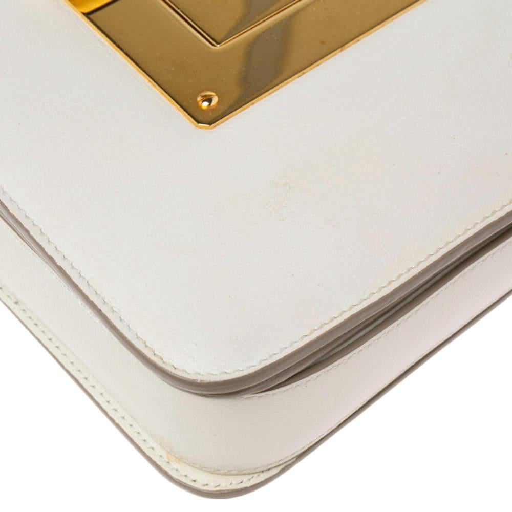 Tom Ford White Leather Large Natalia Shoulder Bag 7