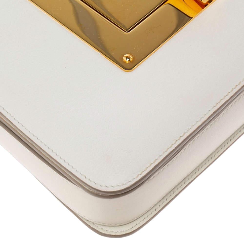 Tom Ford White Leather Large Natalia Shoulder Bag 3