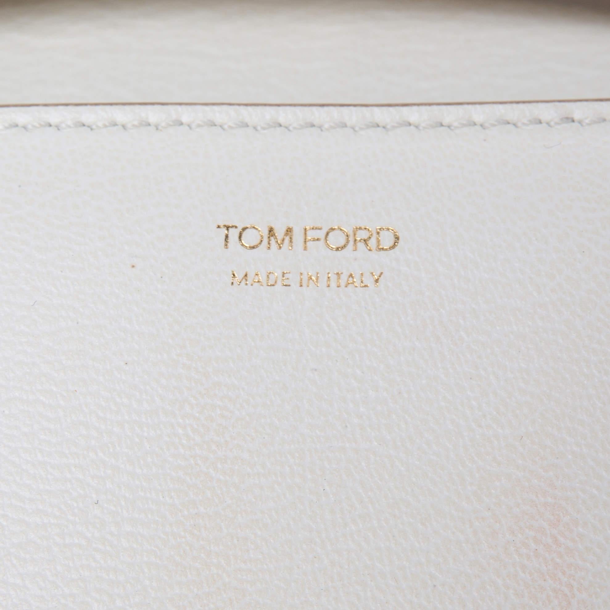 Tom Ford White Leather Large Natalia Shoulder Bag 5