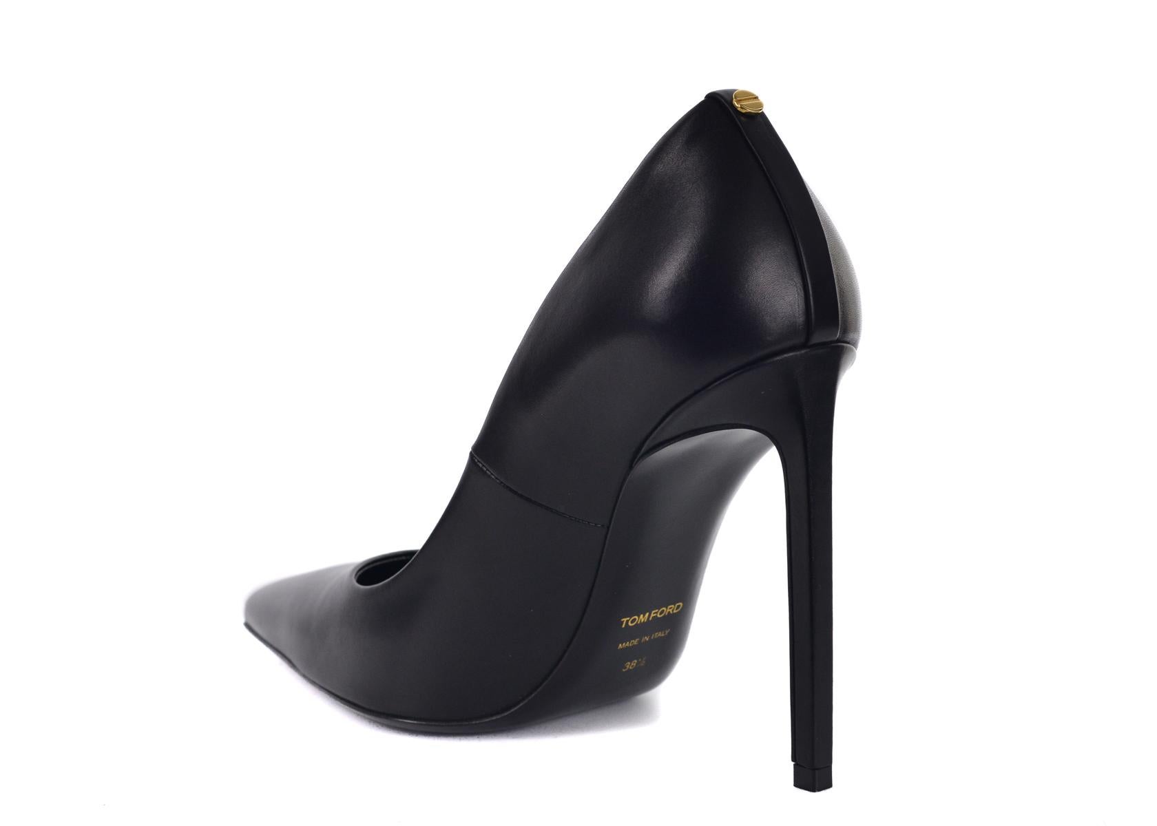 Tom Ford Womens Black Classic Leather Pumps In New Condition For Sale In Brooklyn, NY