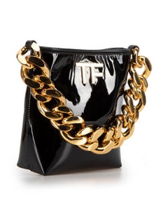Tom Ford Women's Black Patent Leather TF Maxi Chain Bag