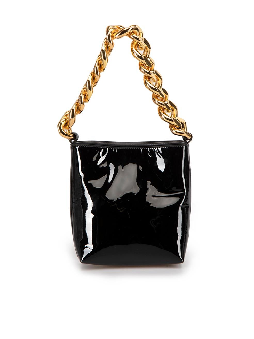 Tom Ford Women's Black Patent Leather TF Maxi Chain Bag In Good Condition In London, GB