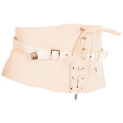 Tom Ford Womens Blush Pink Cotton Lace Up Waist Cincher Size IT40/US4