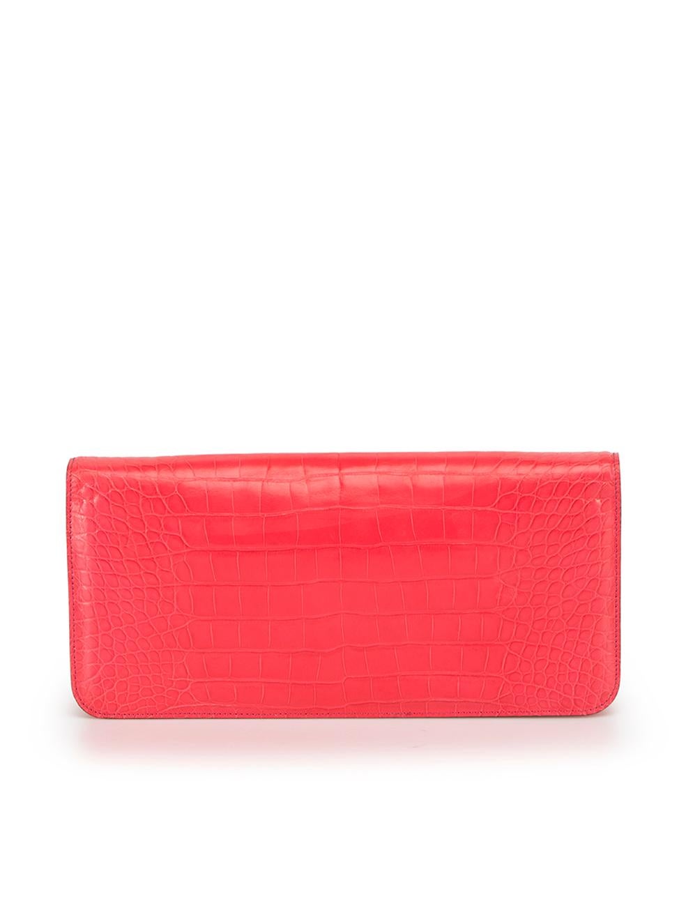 Tom Ford Women's Embossed Leather Natalia East West Turnlock Convertible Clutch In Good Condition For Sale In London, GB