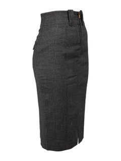 Tom Ford Women's Grey Zip Up Pencil Skirt