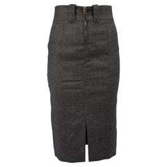 Tom Ford Women's Grey Zip Up Pencil Skirt