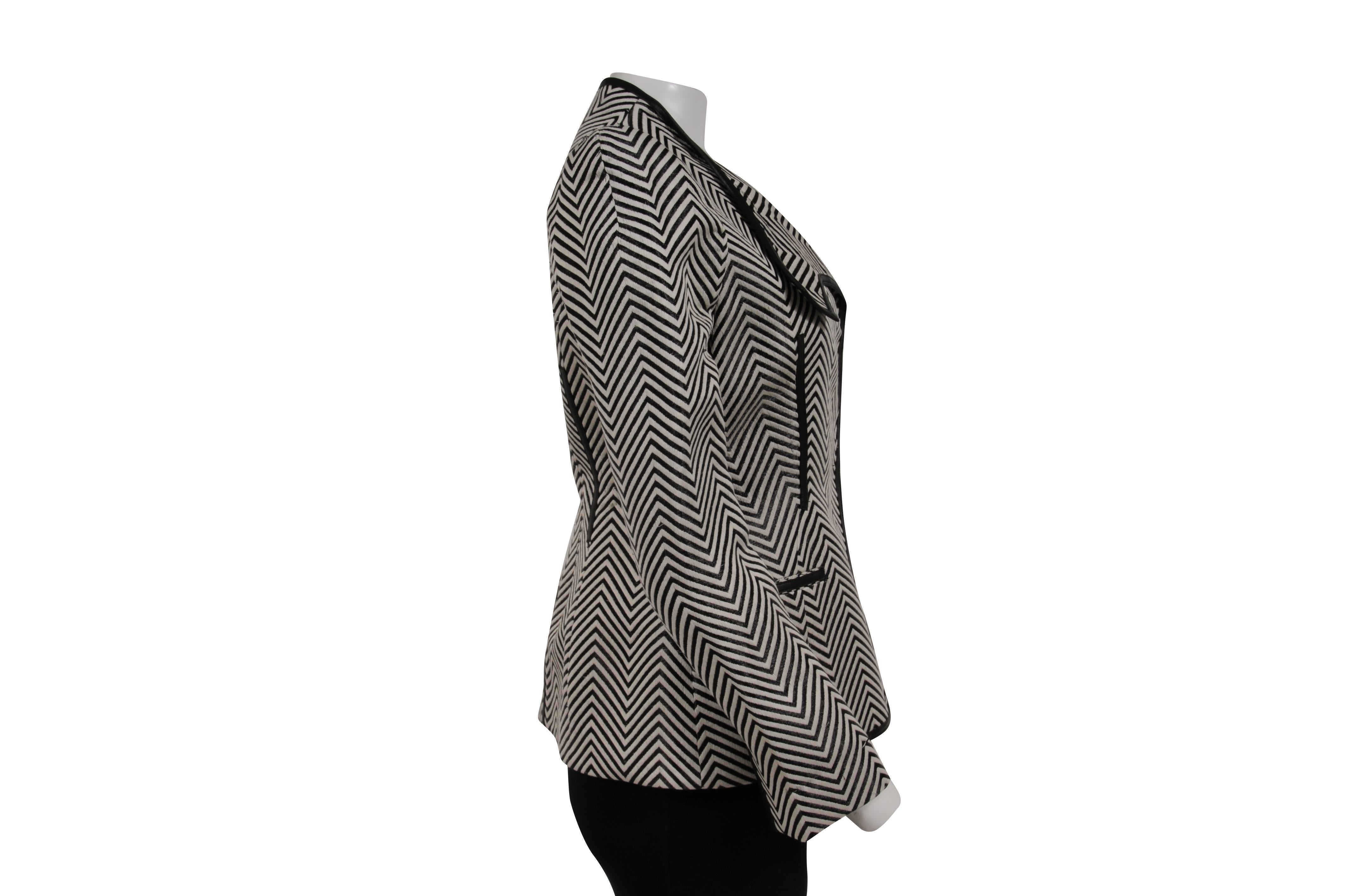 Tom Ford Donna Giacca a spina di pesce IT 42 Nero Bianco Nylon Cotone Miscela Coates in vendita 11